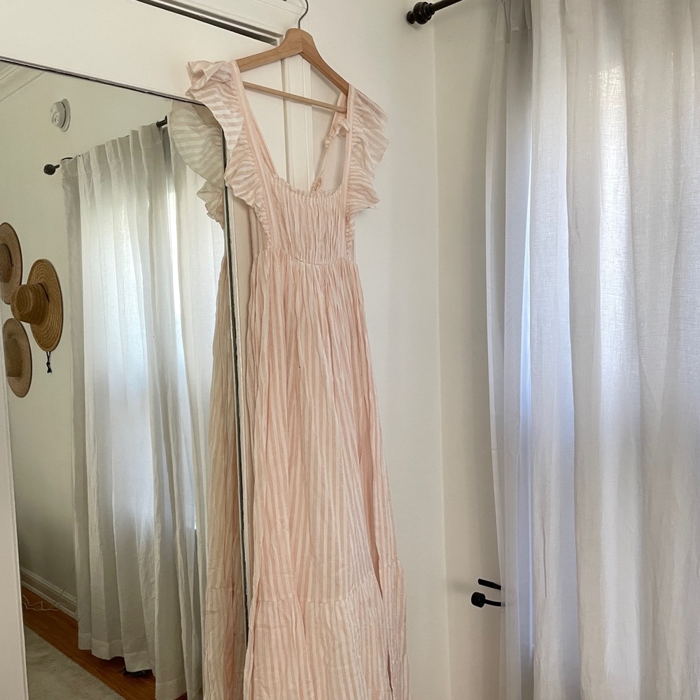 ULLA JOHNSON Ariane ruffle dress in rose